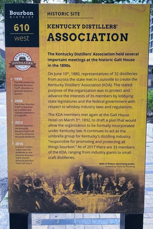 Kentucky Distillers' Association Marker (front) image. Click for full size.