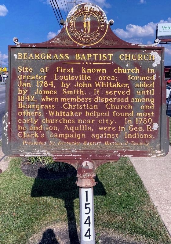 Beargrass Baptist Church Marker image. Click for full size.