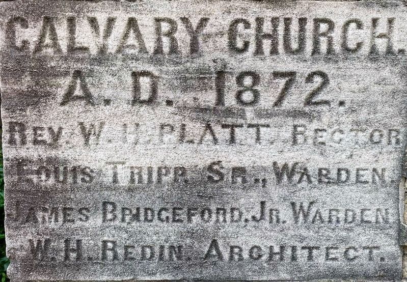 Calvary Episcopal Church Cornerstone. Click for full size. Calvary Episcopal Church Cornerstone image. Click for full size.