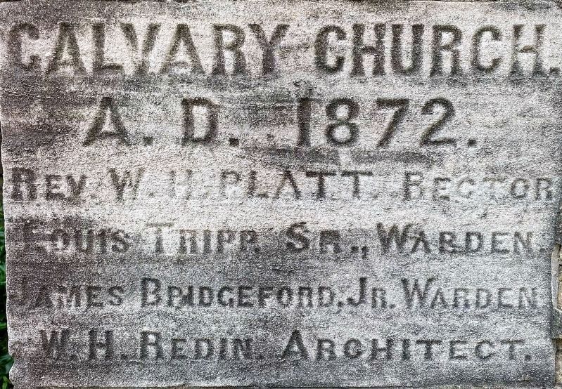 Calvary Episcopal Church Cornerstone image. Click for full size.