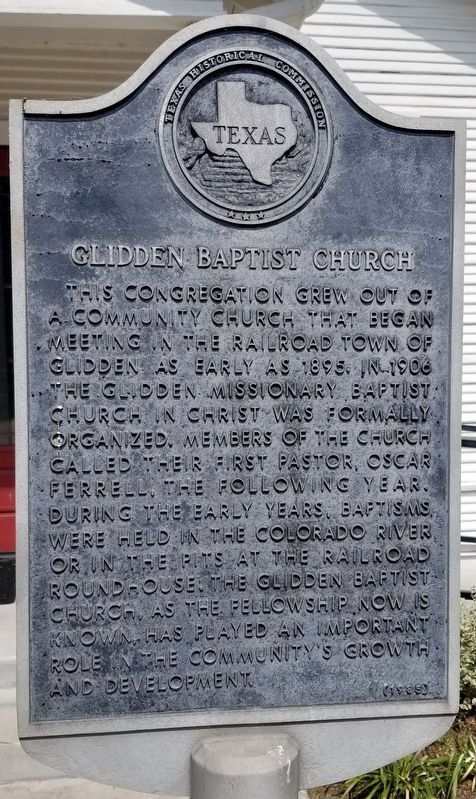 Glidden Baptist Church Marker. Click for full size. Glidden Baptist Church Marker image. Click for full size.