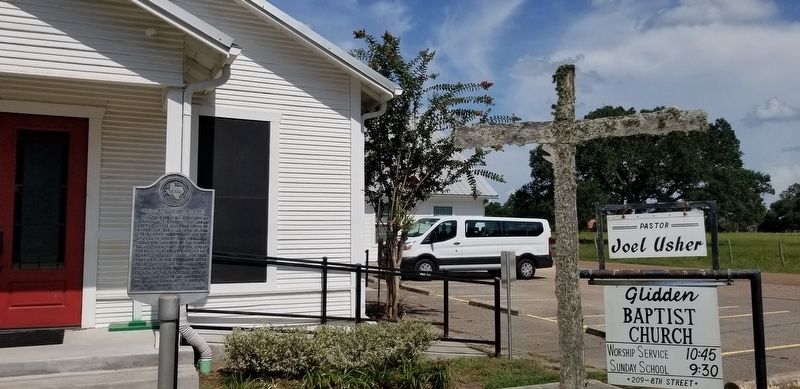The Glidden Baptist Church and Marker. Click for full size. The Glidden Baptist Church and Marker image. Click for full size.