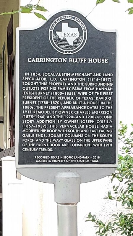 Carrington Bluff House Marker. Click for full size. Carrington Bluff House Marker image. Click for full size.