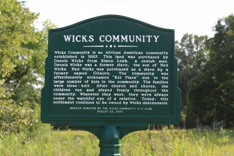 Wicks Community Marker image. Click for full size.