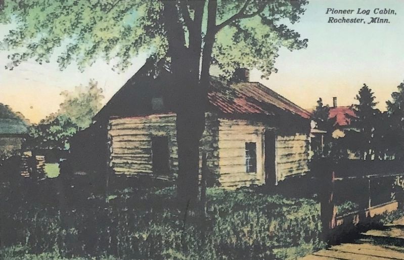 Postcard of the cabin from the marker. image. Click for full size.