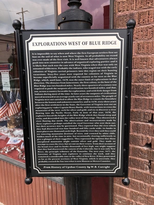 Explorations West of Blue Ridge side of the marker image. Click for full size.