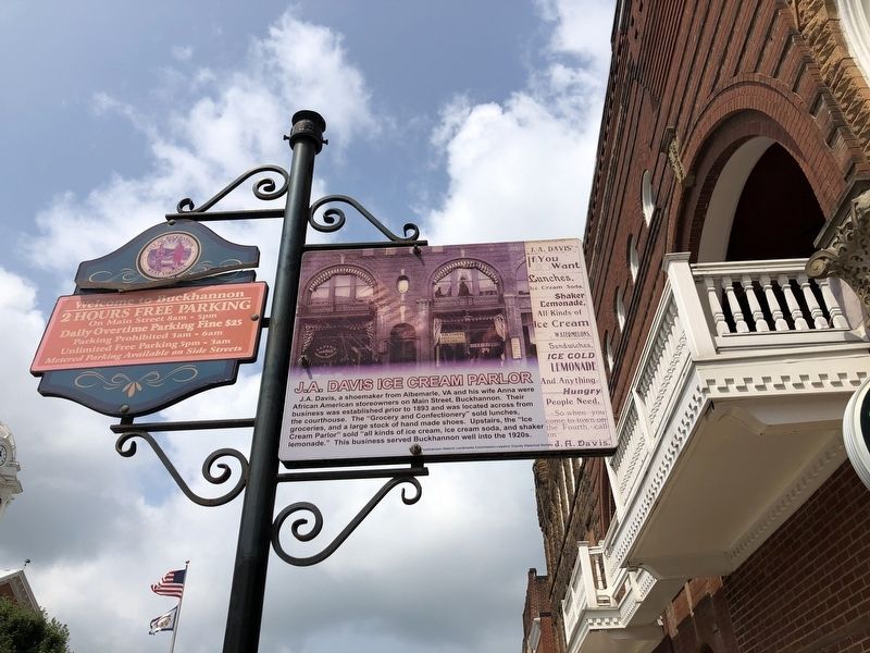 J.A. Davis Ice Cream Parlor side of the marker image. Click for full size.
