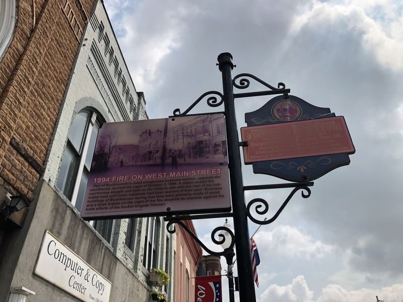 1894 Fire on West Main Street side of the marker image. Click for full size.