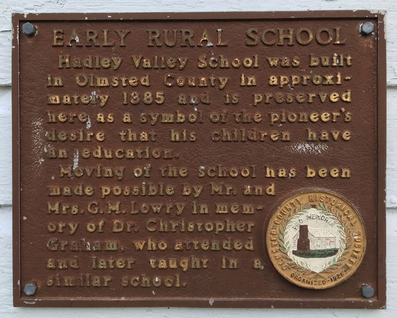 Early Rural School Marker. Click for full size. Early Rural School Marker image. Click for full size.