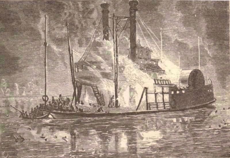 Perhaps the <i>Erie</i> Engulfed in Flames. Click for full size. Perhaps the <i>Erie</i> Engulfed in Flames image. Click for full size.