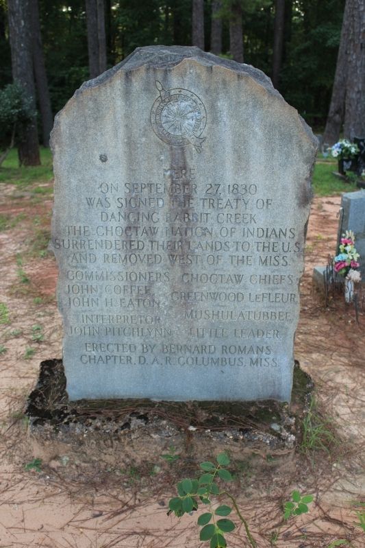 Dancing Rabbit Creek Treaty Site Marker. Click for full size. Dancing Rabbit Creek Treaty Site Marker image. Click for full size.