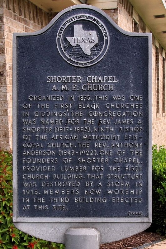 Shorter Chapel, A. M. E. Church Marker. Click for full size. Shorter Chapel, A. M. E. Church Marker image. Click for full size.
