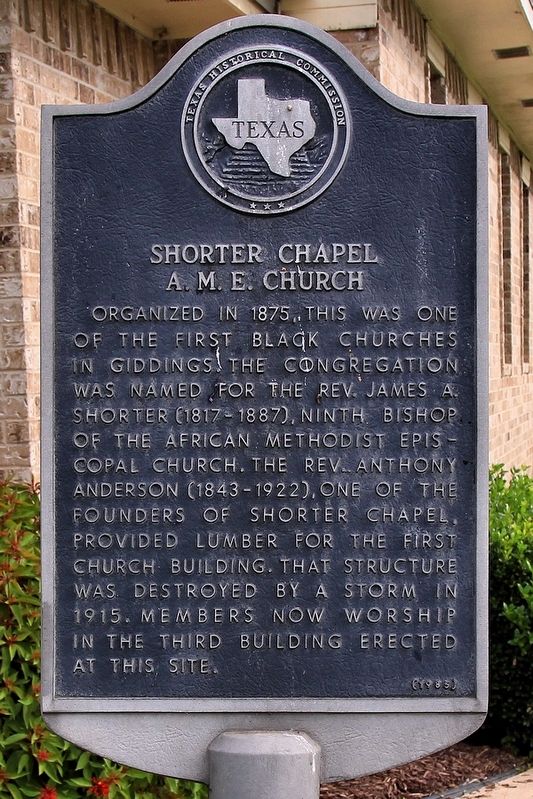 Shorter Chapel, A. M. E. Church Marker image. Click for full size.