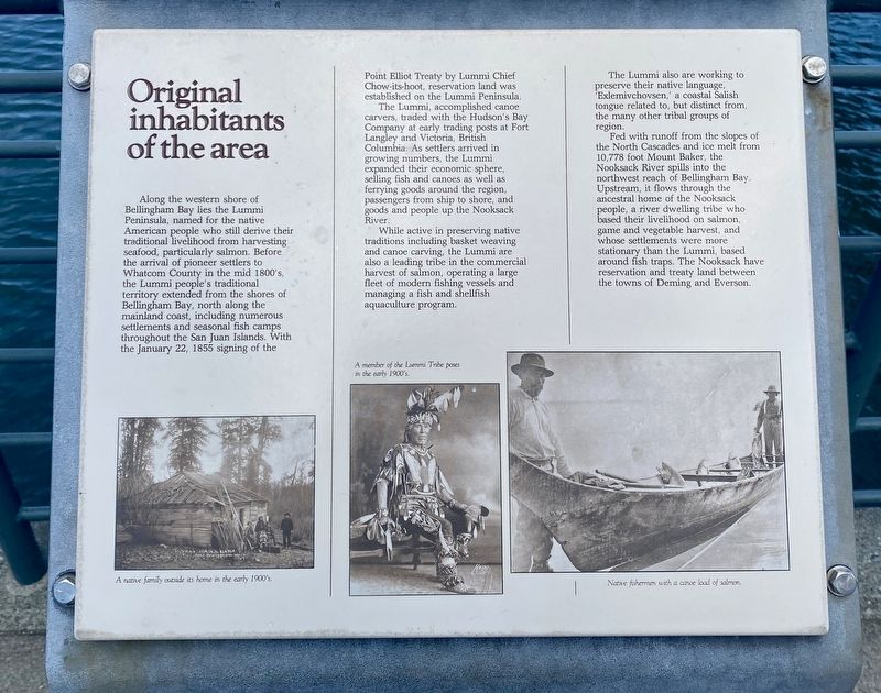 Original Inhabitants of the Area Marker <i>(lower panel)</i> image. Click for full size.