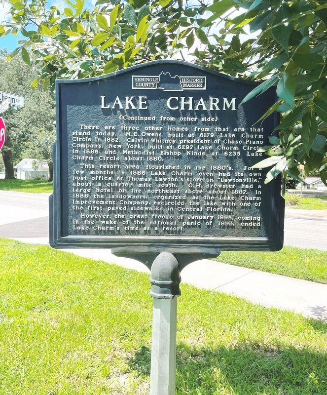 Lake Charm Marker Reverse image. Click for full size.