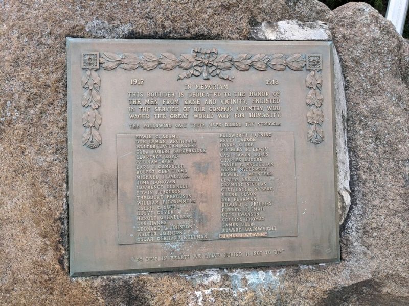 Kane Veterans Memorial image. Click for full size.
