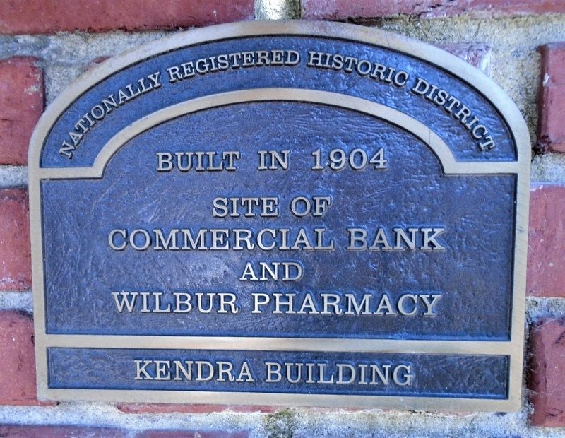 Site of Commercial Bank & Wilbur Pharmacy NRHP Marker. Click for full size. Site of Commercial Bank & Wilbur Pharmacy NRHP Marker image. Click for full size.