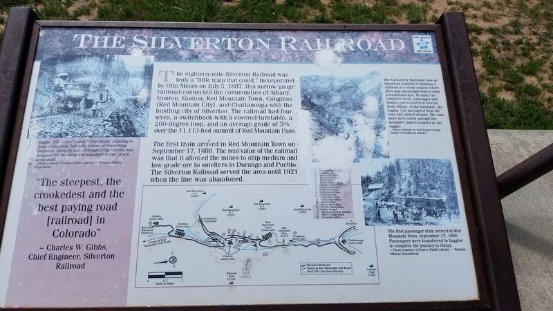 The Silverton Railroad Marker. Click for full size. The Silverton Railroad Marker image. Click for full size.