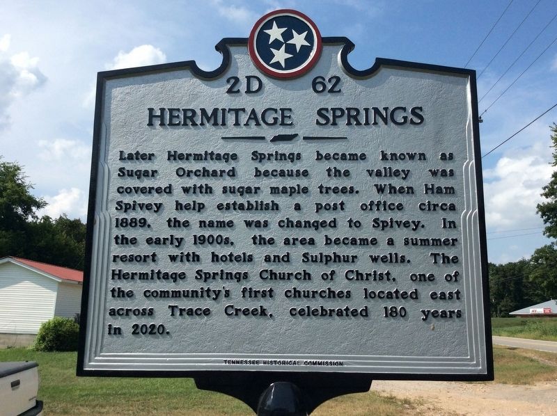 Hermitage Springs Marker image. Click for full size.