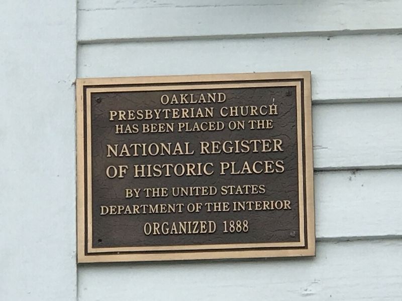 Oakland Presbyterian Church Marker image. Click for full size.