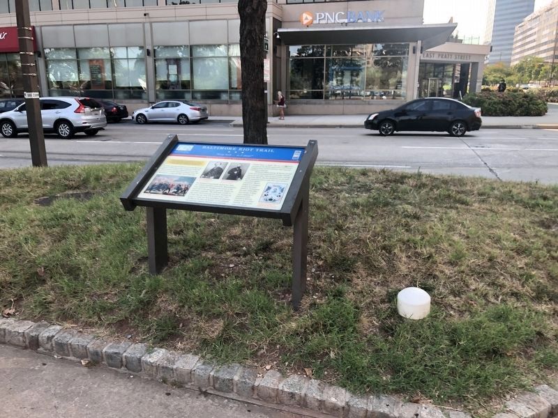 Baltimore Riot Trail Marker. Click for full size. Baltimore Riot Trail Marker image. Click for full size.