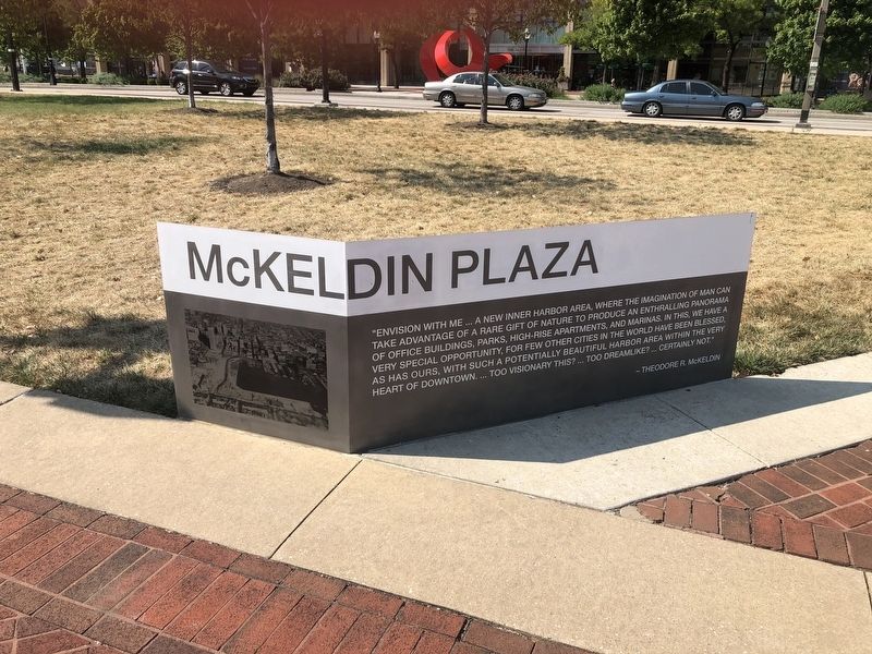 Plaque on the grounds of McKeldin Plaza image. Click for full size.