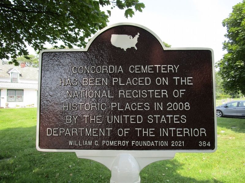 Concordia Cemetery Marker. Click for full size. Concordia Cemetery Marker image. Click for full size.