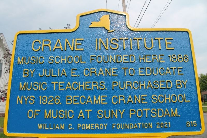 Crane Institute Marker image. Click for full size.