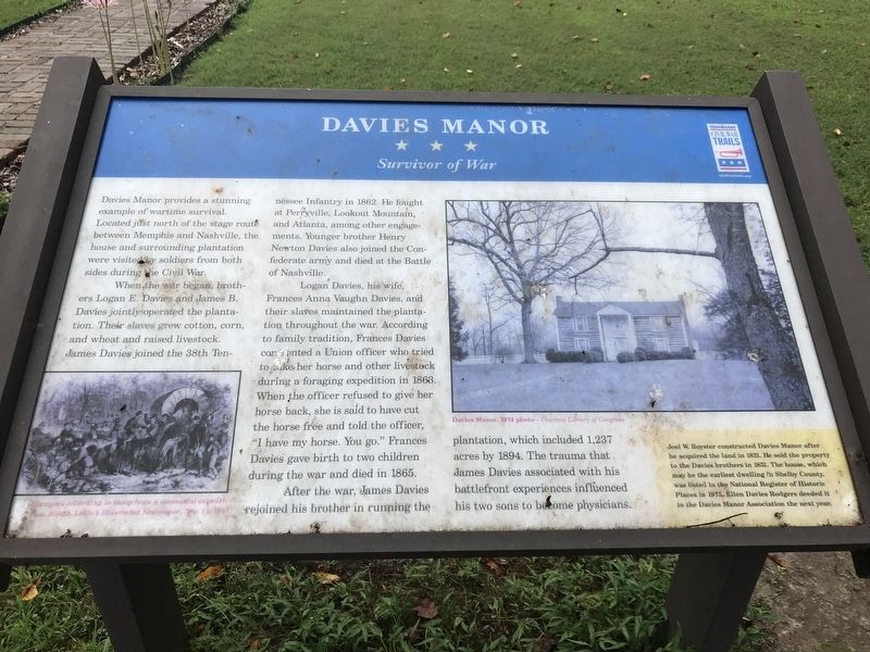 Davies Manor Marker image. Click for full size.