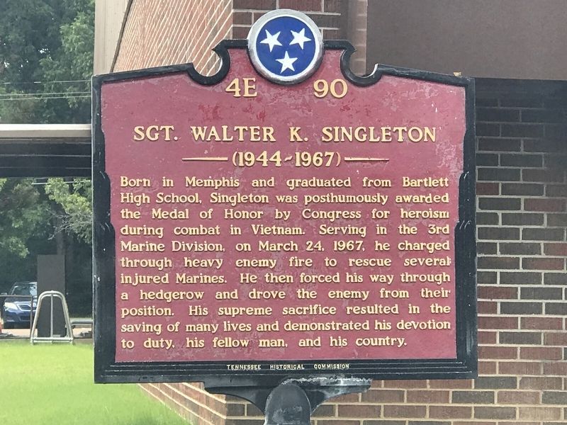 Sgt. Walter K. Singleton Marker. Click for full size. Sgt. Walter K. Singleton Marker image. Click for full size.