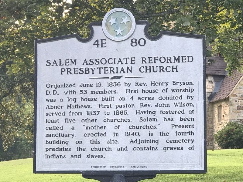 Salem Associate Reformed Presbyterian Church Marker. Click for full size. Salem Associate Reformed Presbyterian Church Marker image. Click for full size.