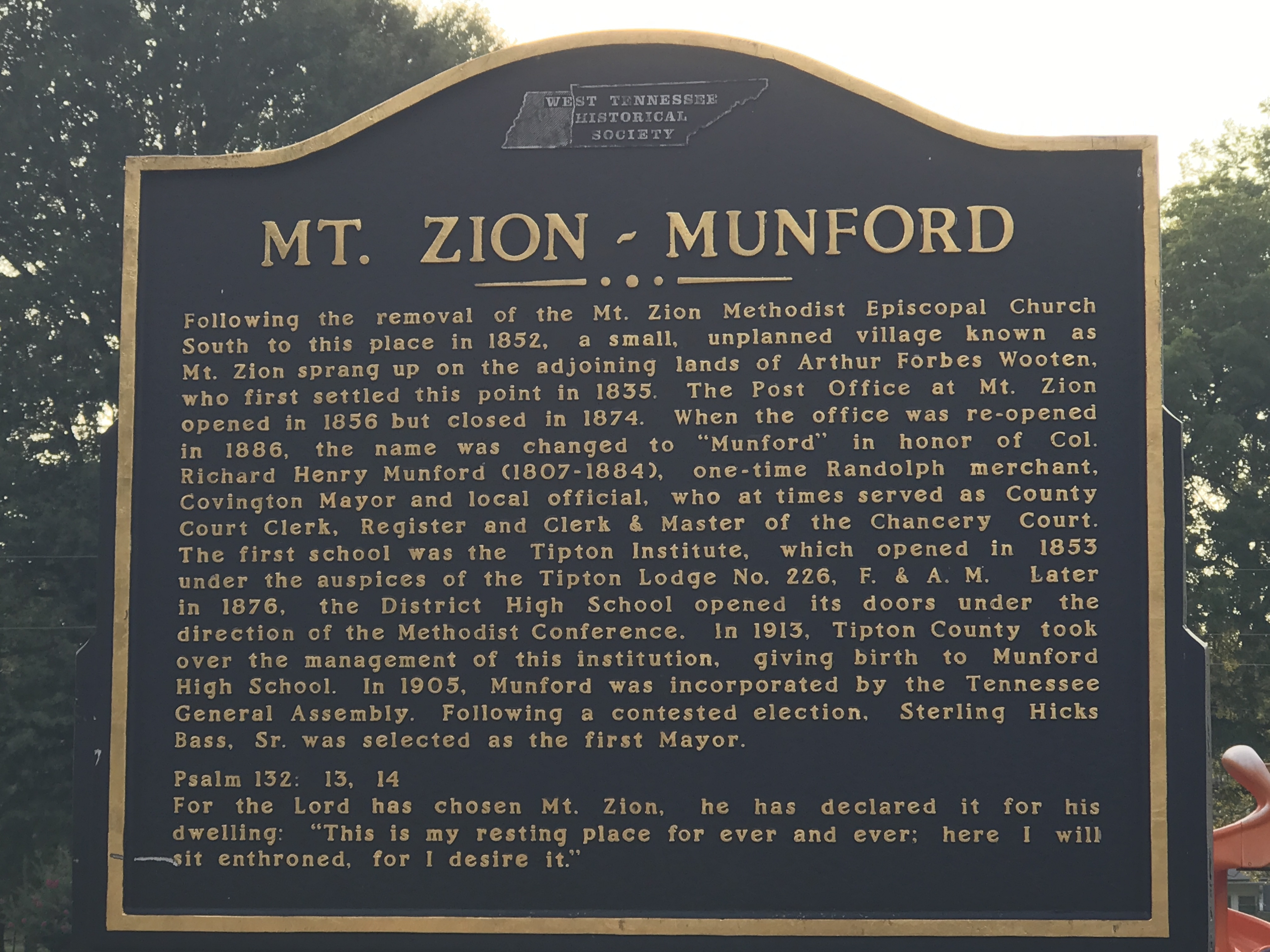 Mt. Zion — Munford Marker