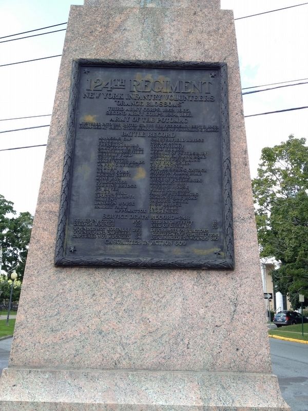 124th Regiment New York Infantry Volunteers - Eastern Upper Plaque image. Click for full size.