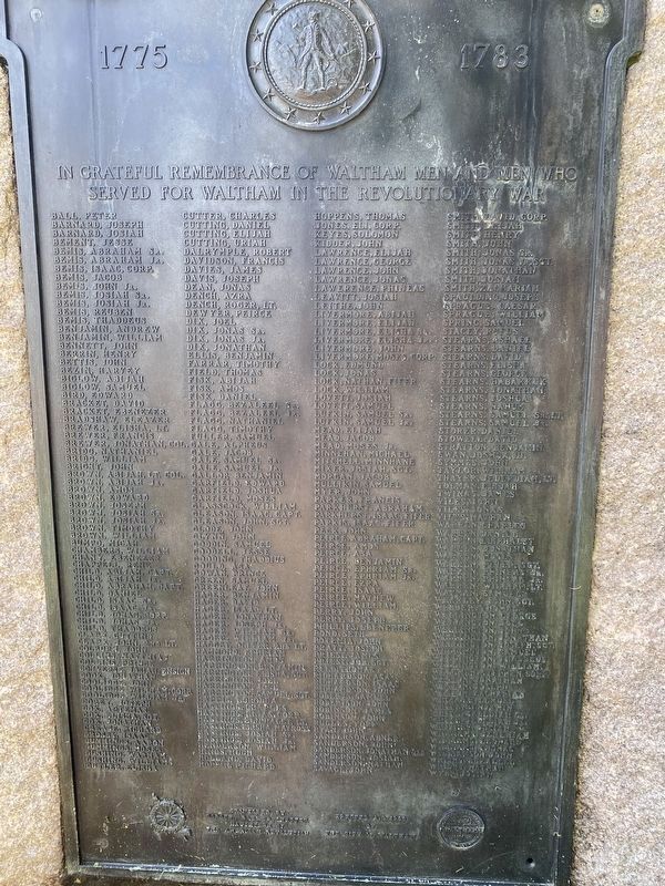 Waltham Revolutionary War Memorial image. Click for full size.