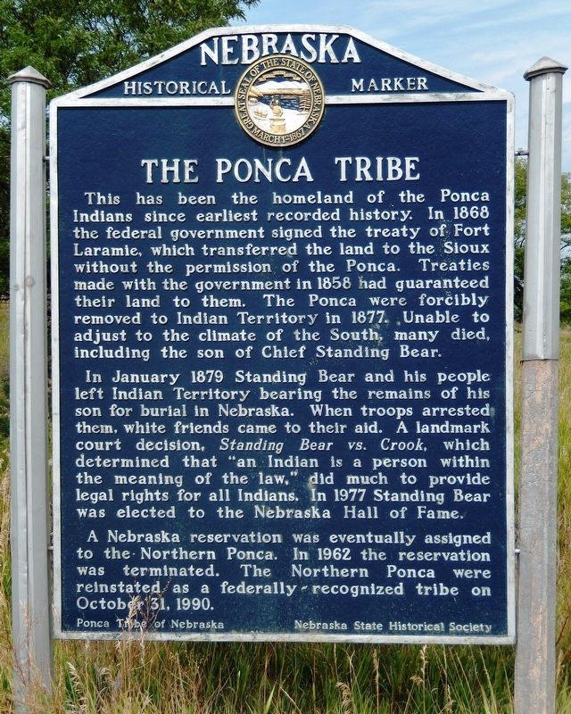 The Ponca Tribe Marker image. Click for full size.