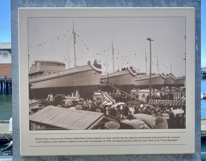 Northwest Shipbuilding Company Marker <i>(upper panel)</i>. Click for full size. Northwest Shipbuilding Company Marker <i>(upper panel)</i> image. Click for full size.