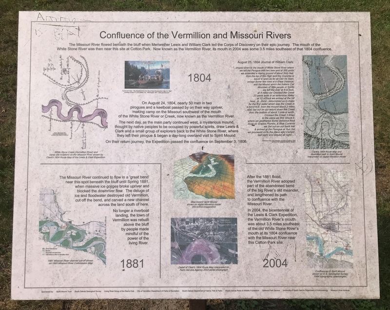 Confluence of the Vermillion and Missouri Rivers Marker. Click for full size. Confluence of the Vermillion and Missouri Rivers Marker image. Click for full size.