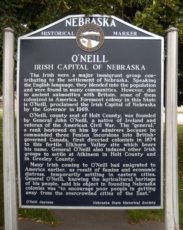O'Neill Marker. Click for full size. O'Neill Marker image. Click for full size.