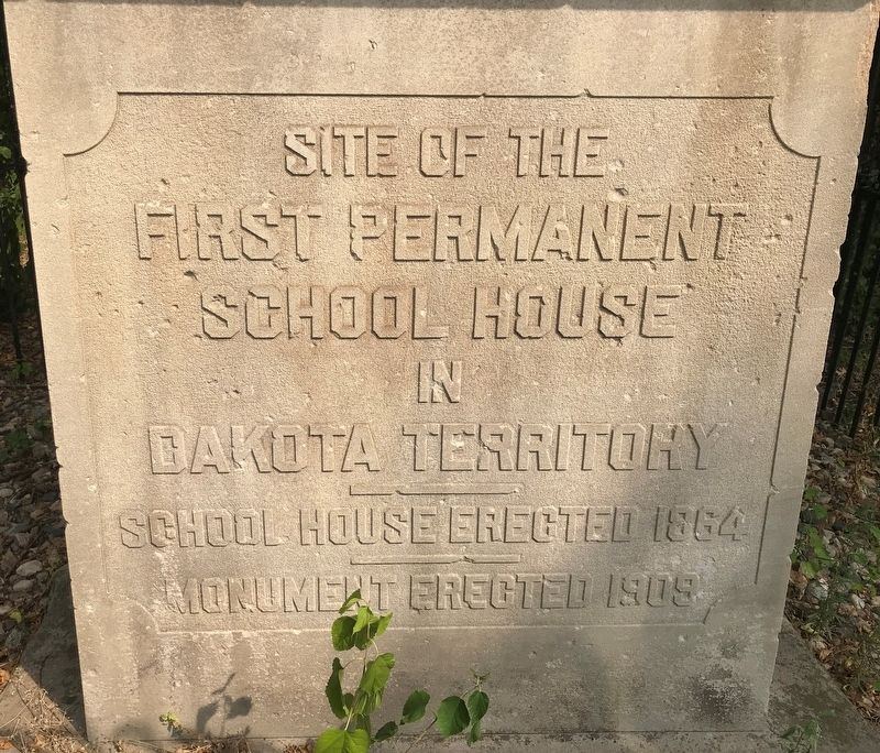 First Permanent School House in Dakota Territory Site Marker. Click for full size. First Permanent School House in Dakota Territory Site Marker image. Click for full size.