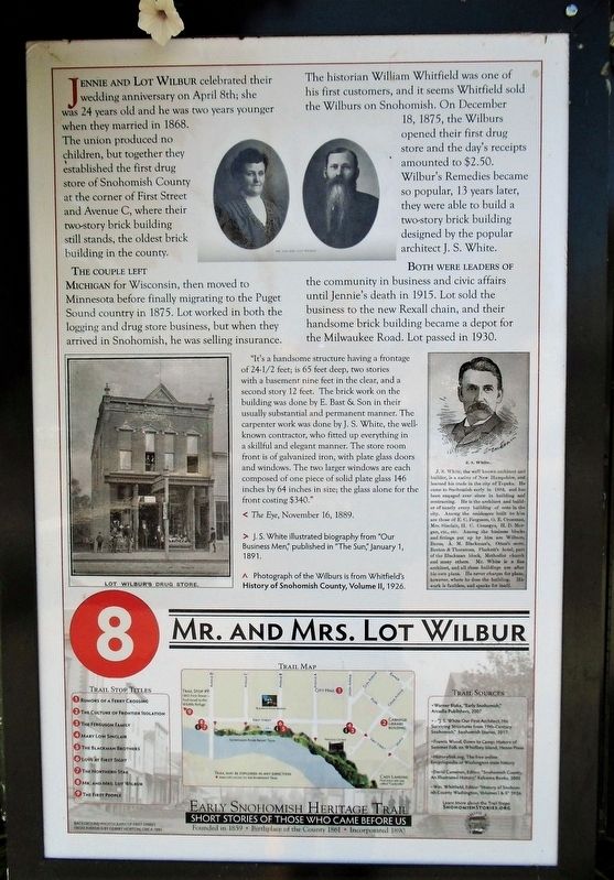 Mr. and Mrs. Lot Wilbur Marker. Click for full size. Mr. and Mrs. Lot Wilbur Marker image. Click for full size.
