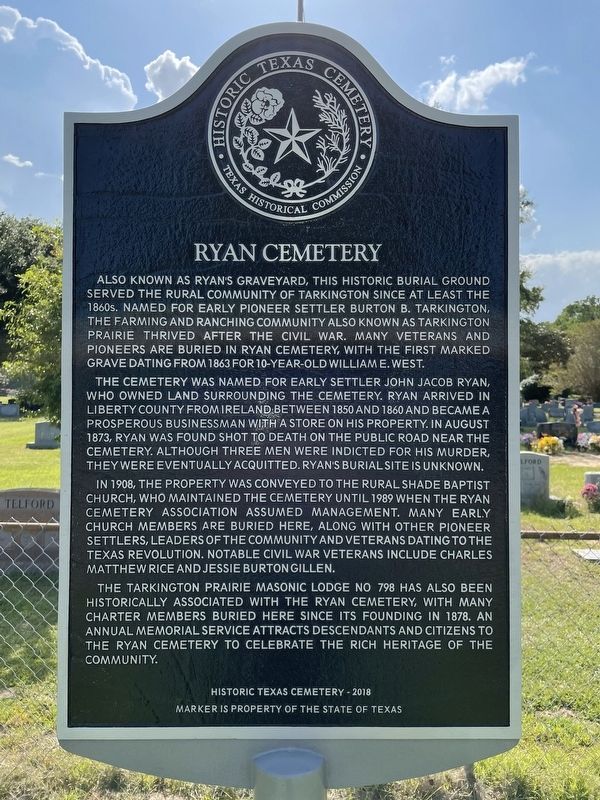 Ryan Cemetery Marker image. Click for full size.