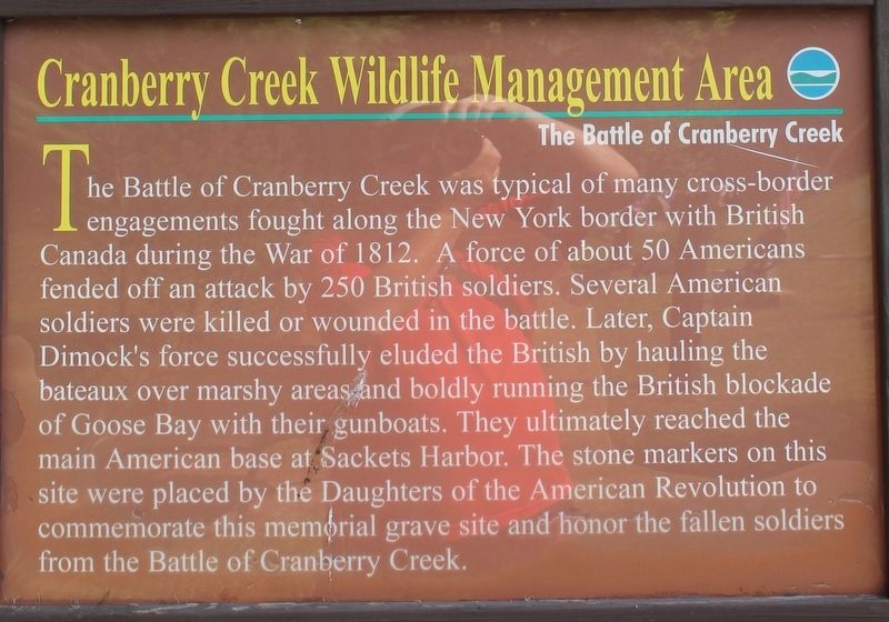 Cranberry Creek Wildlife Management Area Marker image. Click for full size.