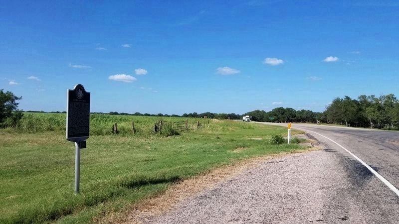 The view of the General Woll's Road Marker from the highway. Click for full size. The view of the General Woll's Road Marker from the highway image. Click for full size.