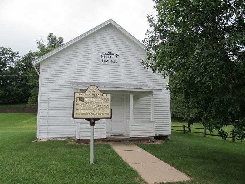 Helvetia Town Hall Marker image. Click for full size.