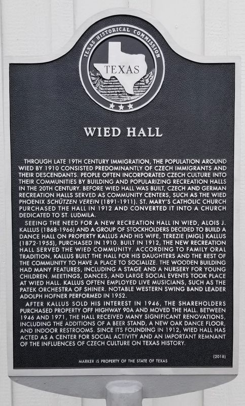Wied Hall Marker image. Click for full size.
