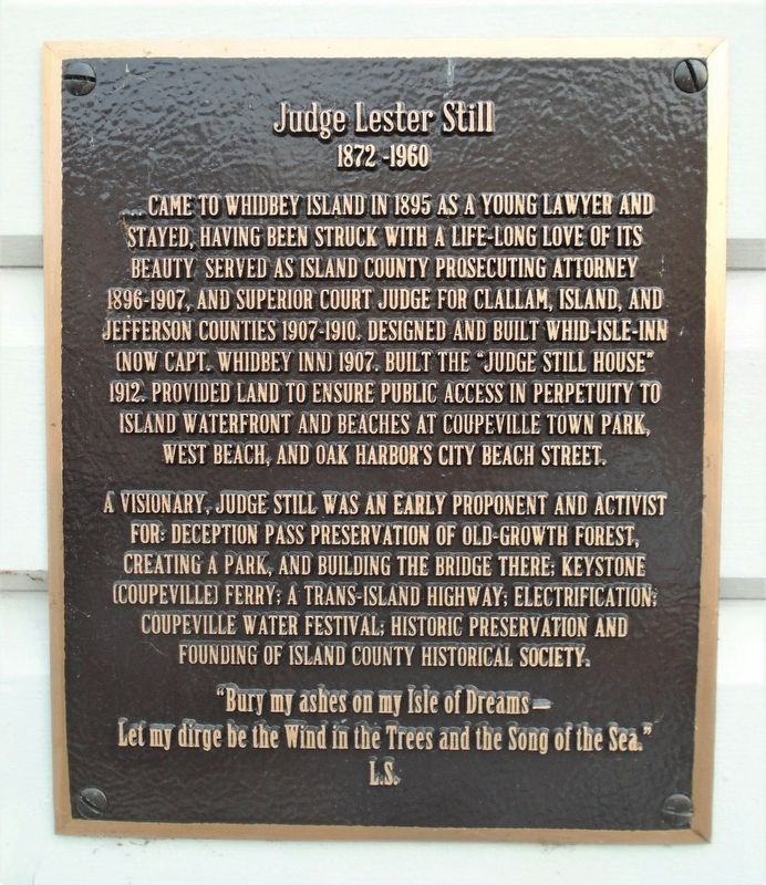 Judge Lester Still Marker image. Click for full size.
