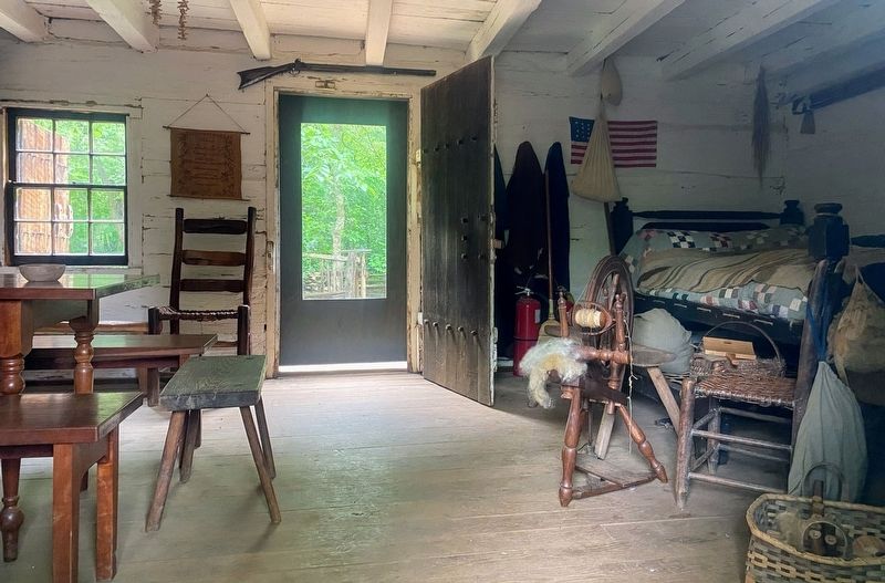 Replica Log Cabin Interior. Click for full size. Replica Log Cabin Interior image. Click for full size.