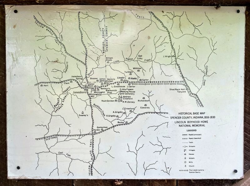 Map of Settlers Within the Pigeon Creek Community image. Click for full size.