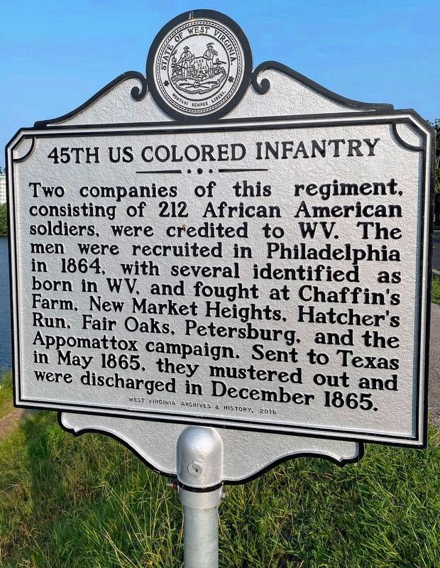 45th US Colored Infantry Marker image. Click for full size.