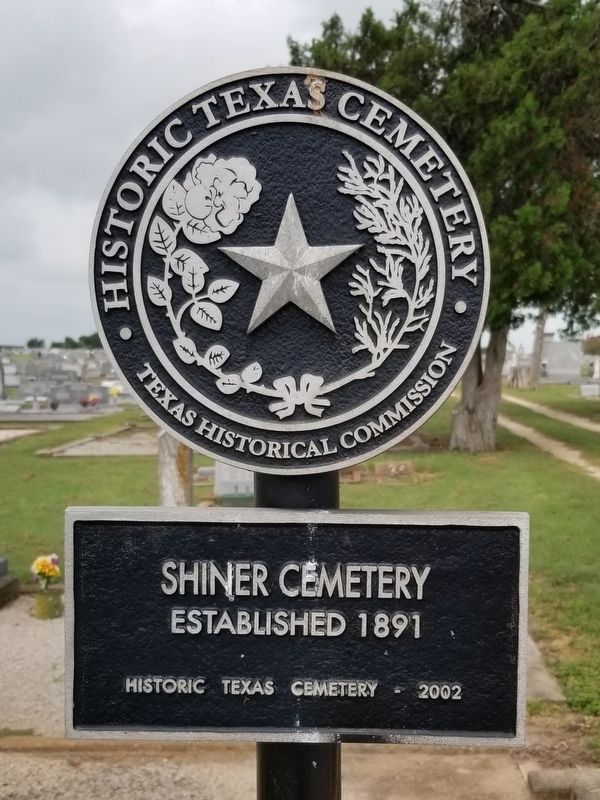 Shiner Cemetery Marker. Click for full size. Shiner Cemetery Marker image. Click for full size.